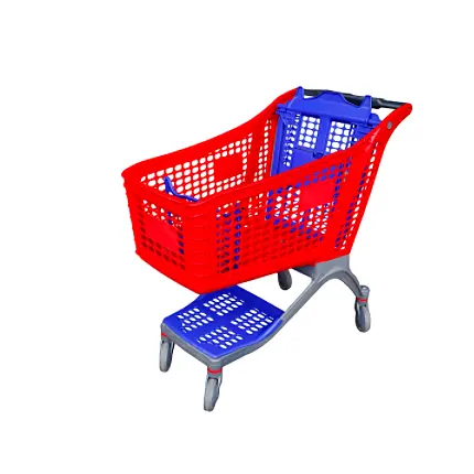 Carrito de compras de plástico, carrito de compras de 220L, tamaño grande, hecho de fábrica, nuevo