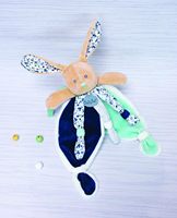 Bayi Nat' Doudou bentuk asli piring kelinci Poupi laut cetak bunga biru mudah menangkap simpul telinga besar ide hadiah untuk