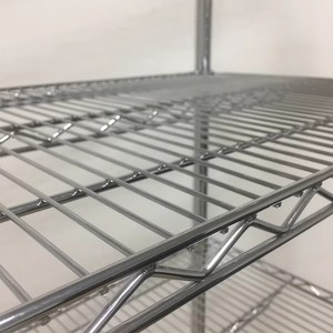 家用仓库两用镀铬货架，带加厚轮子，防静电金属丝网储物架 - Product Image 4
