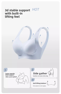 Reggiseno sportivo senza ferretto a copertura 3/4 per donne in gravidanza, ragazze formose, taglie piccole, anti-cedimento, traspirante, anti-sfioramento, sottile, per seni grandi - Product Image 2