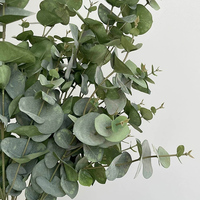 Daun Eucalyptus Sutra Buatan LO-14, Tanaman Hijau untuk Dekorasi Lanskap Pernikahan atau Paskah, Simulasi Dedaunan