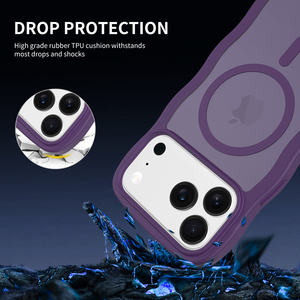 Coque de <span class=keywords><strong>téléphone</strong></span> hybride TPU PC mate à motif ondulé, <span class=keywords><strong>anti</strong></span>-rayures, antichoc, protection <span class=keywords><strong>pour</strong></span> 17 Pro Max - Product Image 5