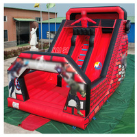 Toboggan gonflable commercial à double voie rouge à prix avantageux pour enfants, château gonflable en PVC durable pour la location