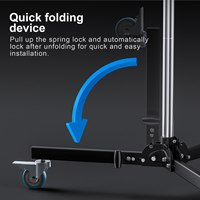Selens 2.1m 2.4m Support d'éclairage roulant en acier inoxydable, colonne mobile détachable avec bras coulissant pour studio photo