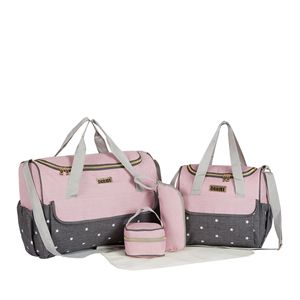 Tas popok bayi laki-laki perempuan, kantung Tote 5 potong untuk berpergian ukuran besar untuk ibu dan ayah - Product Image 3