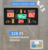 GANXIN Tableau de score numérique LED portable pour terrain de basket-ball de 0,9 mètre avec affichage du chronomètre de 24 secondes et contrôle par console
