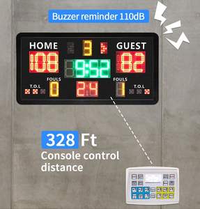Marcador Digital LED Portátil GANXIN de 0.9 Metros para Cancha de Baloncesto con Cronómetro de 24 Segundos y Consola de Control - Product Image 5
