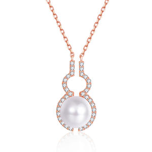 Original Design S925 Silver: Creative Gourd Clavicle Chain, Korean-style Versatile <strong>Pearl</strong> <strong>Necklace</strong> - Product Image 1