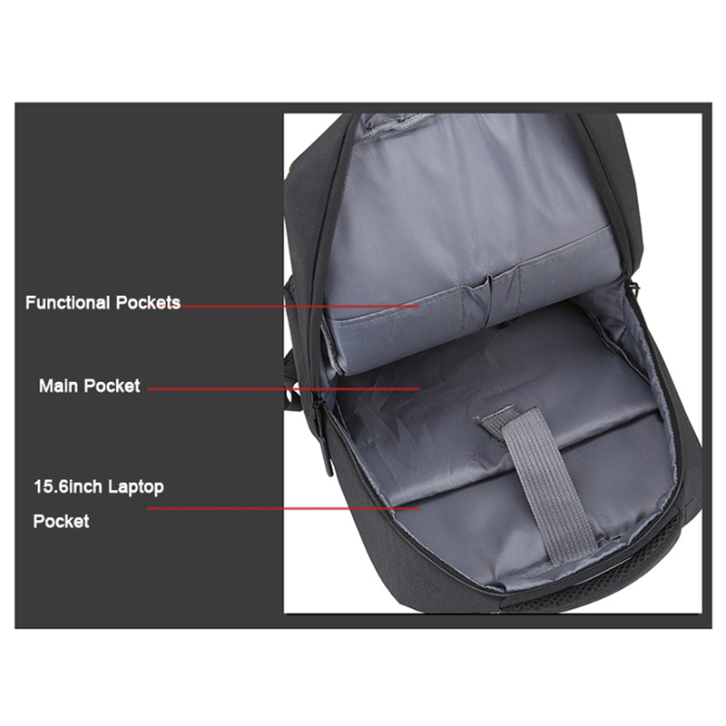 En Nylon imperméable 17 pouces Sac À Dos Pour Ordinateur Portable avec Port De Chargement USB