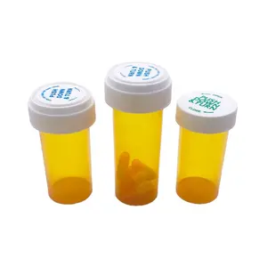 Plastic Vials, Green Polypropylene Reversible Cap Vials