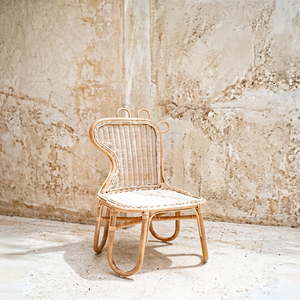 Silla de diseño moderno para niños tejida en ratán natural, silla de estudio, silla hermosa, fotografía - Product Image 1