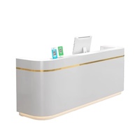 Comptoir de réception moderne et commercial, simple, avec caisse enregistreuse intégrée, pour magasin de cosmétiques, magasin de vêtements, salon de coiffure, en bois.