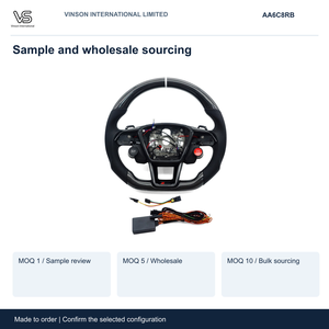 Volant en fibre de carbone pour Audi A6, configuration sélectionnée avec centre ouvert AA6C8RB - Product Image 5