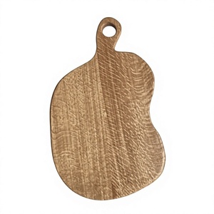 Tabla de cortar de madera hecha a mano con mango, forma redonda, ecológica, para uso en la cocina, precio al por mayor - Product Image 1
