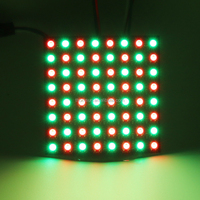 Écran matriciel de panneaux lumineux numériques LED RGB personnalisables et adressables 8x8 5V WS2812B, feuille flexible