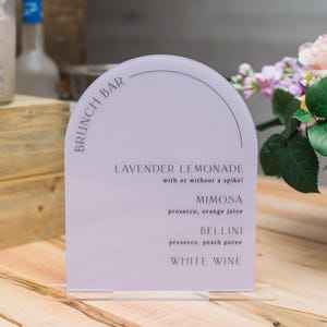Panneau d'<span class=keywords><strong>arche</strong></span> de menu en acrylique minimaliste Personnaliser le panneau de menu de mariage pour tables avec base - Product Image 4