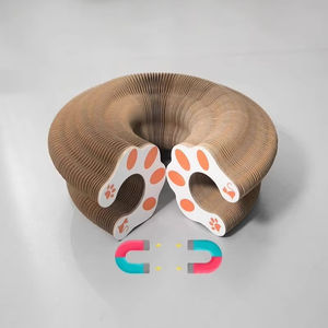 Griffoir pour chat en carton ondulé, jouet avec clochette, structure d'escalade, résistant aux griffures, et nid pour chat - Product Image 4