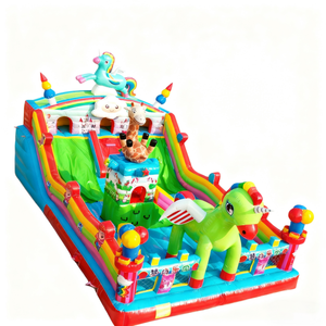 Château gonflable licorne de dessin animé, aire de jeux gonflable commerciale avec toboggan, grande structure gonflable pour la <span class=keywords><strong>location</strong></span> de fêtes d'enfants - Product Image 3