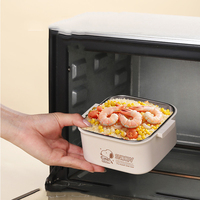 Ensemble de boîtes à lunch Snoopys en acier inoxydable 316L, boîte bento étanche avec sac isotherme, récipient alimentaire compatible micro-ondes pour le bureau