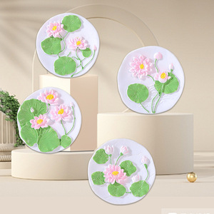 Decoraciones para acuarios en miniatura, discos de flores de loto artificiales, adornos de resina, impermeables, para decoración de peceras - Product Image 2
