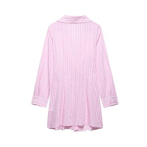 SHENZHU 2025 Nuova Collezione Primavera Abito Corto Mini a Righe con Scollo a V e <span class=keywords><strong>Maniche</strong></span> <span class=keywords><strong>Lunghe</strong></span>, Versatile ed Elegante, Lavabile Digitalmente 2908623 - Product Image 2