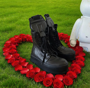 Chaussures de marche décontractées montantes pour hommes et femmes, en cuir véritable respirant, chaussures de sport luxueuses - Product Image 1