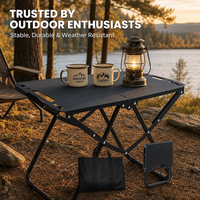 Table de camping pliante portable personnalisable en gros, en métal tactique rectangulaire en acier au carbone pour pique-nique et randonnée en extérieur