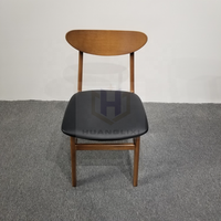 Ensemble complet de mobilier commercial moderne pour café et restaurant : table carrée et chaises en bois de frêne
