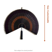 Ventilateur mural en bambou noir industriel, décoration murale à franges contrastées bicolores, écologique, taille personnalisée, OEM, vente en gros