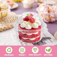 Boîte à gâteaux alimentaire empilable et verrouillable Supports à cupcakes individuels jetables en plastique transparent