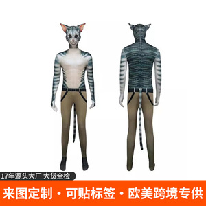 Costume Zentai personnalisé pour chat, costume intégral avec queue et oreilles, unisexe, pour fête d'Halloween, performance - Product Image 5
