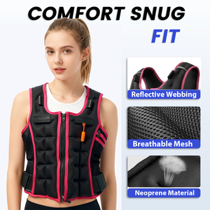 女性のためのカスタム加重ベスト反射ストライプワークアウト筋力トレーニングジムフィットネス調整可能な重量ベスト - Product Image 2