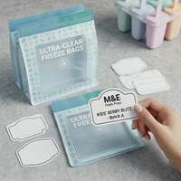Sacs à glaces transparents jetables personnalisés sans BPA avec fermetures à glissière pour crèmes glacées et bâtonnets glacés