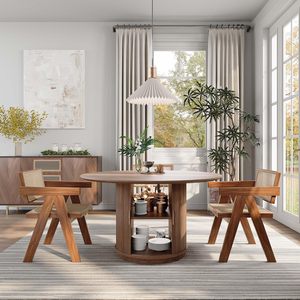 <span class=keywords><strong>Tavolo</strong></span> da Pranzo <span class=keywords><strong>Rotondo</strong></span> in Legno 2026 per 6 Persone, <span class=keywords><strong>Tavolo</strong></span> da <span class=keywords><strong>Cucina</strong></span> <span class=keywords><strong>Rotondo</strong></span> Moderno Stile Rustico <span class=keywords><strong>con</strong></span> Contenitore a 2 Livelli - Product Image 5