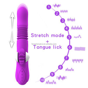 OEM Zunge Vibrierende Dildos Vibratoren für Frauen Teleskop Rotierender <span class=keywords><strong>Vibrator</strong></span> für Frauen Anal Vaginal Klitoris Stimulator Sexspielzeug - Product Image 2