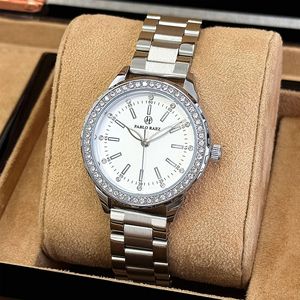 Montre pour femme en acier inoxydable en forme de goutte d'eau sertie de diamants, avec chaîne tendance, résistante à l'eau, style élégant. - Product Image 4