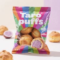 Scellage au dos Premium Impression personnalisée Chips réutilisables Cookie Bread Puffs Sweet Gummies Emballage Pochette plate refermable Sac en mylar