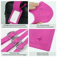 Étiquette de bagage en cuir PU opaque style carte d'embarquement, logo personnalisé multicolore en relief, cadeau promotionnel d'entreprise en gros pour les voyages