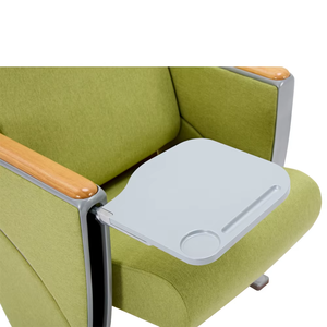 Silla Moderna para Auditorio, Teatro o Conferencias, Tapizada en Tela Verde, Multiusos, con Tablero de Escritura Plegable - Product Image 5