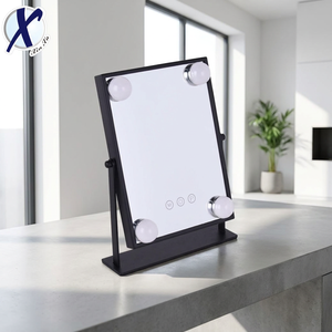 Miroir de maquillage LED à intensité variable et sensible au toucher Vanité de bureau en bois de houx avec ampoule LED remplaçable <span class=keywords><strong>pour</strong></span> le maquillage écrémage en gros - Product Image 1