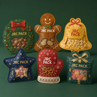 Sachet Doypack Personnalisable avec Logo Imprimé, Matériau Qualité Alimentaire, Anti-Humidité, pour Bonbons, Biscuits, Noël, Auto-Scellant