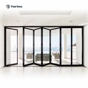 Bifold Door Aluminium China Supplier Impact Resistance Aluminium Wind Proof Exterior Accordion Bifold Doors