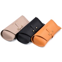 Bestpackaging étui à lunettes de soleil de couleur unie Logo personnalisé lunettes de protection en cuir souple sac de rangement étui d'emballage pour lunettes
