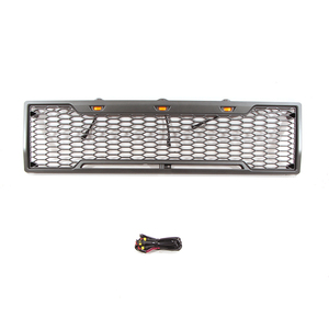 Parrilla de Malla Negra con Luces LED para Parachoques Delantero de Conversión Estilo Raptor para Ford <span class=keywords><strong>BRONCO</strong></span> F150 1980-<span class=keywords><strong>1986</strong></span> - Product Image 1