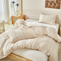 Juego de Ropa de Cama con Diseño Floral Blanco Personalizado, 3 Piezas, Juego de Funda Nórdica Sólida con Fundas de Almohada, Poliéster, Uso Moderno para el Hogar y Hoteles