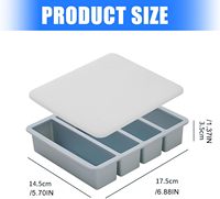 Moule à glaçons en silicone avec couvercle, bac à glaçons à 4 cavités pour whisky, cocktails, machine à glaçons pour congélateur avec couvercle