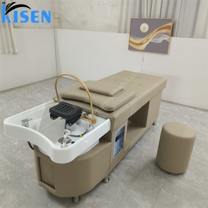 KISEN Cama de Spa Japonesa Moderna y Lujosa para Salones, con Plomería, para Lavado de Cabello y Masajes, Diseño Ergonómico para Belleza - Product Image 2