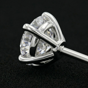 Pendientes de diamantes, joyería fina, corte brillante redondo, piedras brillantes, elegantes para la oficina, regalo de compromiso de boda para mujeres - Product Image 5