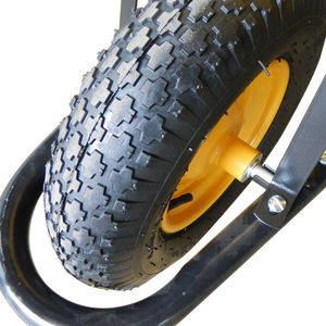 Тачка строительная Qdgiant WB7400R усиленная, грузоподъемность 160 кг, объем 78 л, пневматическое колесо 4.00-8 дюймов, сертификат GS, сталь/пластик - Product Image 4