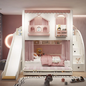 Lit haut et bas Enfants Sœurs Lit Hauteur Garde-corps Glissière Lit surélevé - Product Image 5